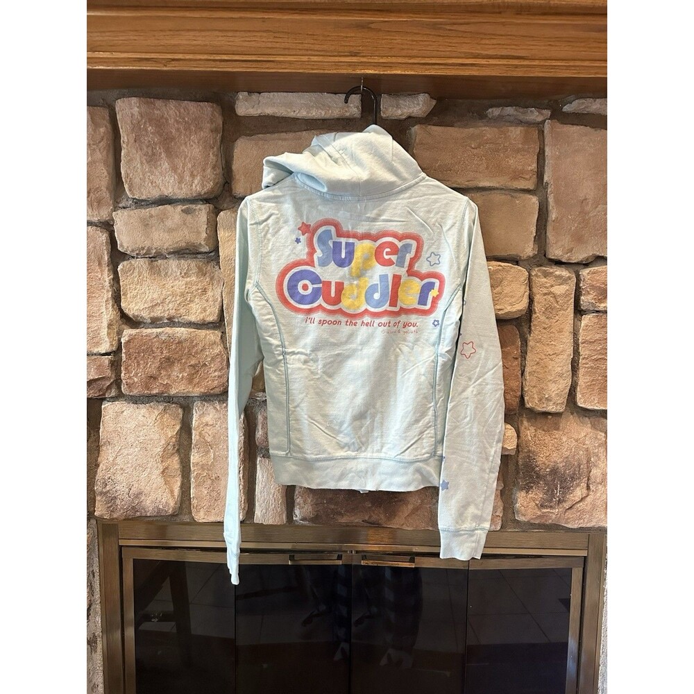 David & Goliath Super Cuddler Light Blue Zip Up Hoodie Women Junior S Spoon You